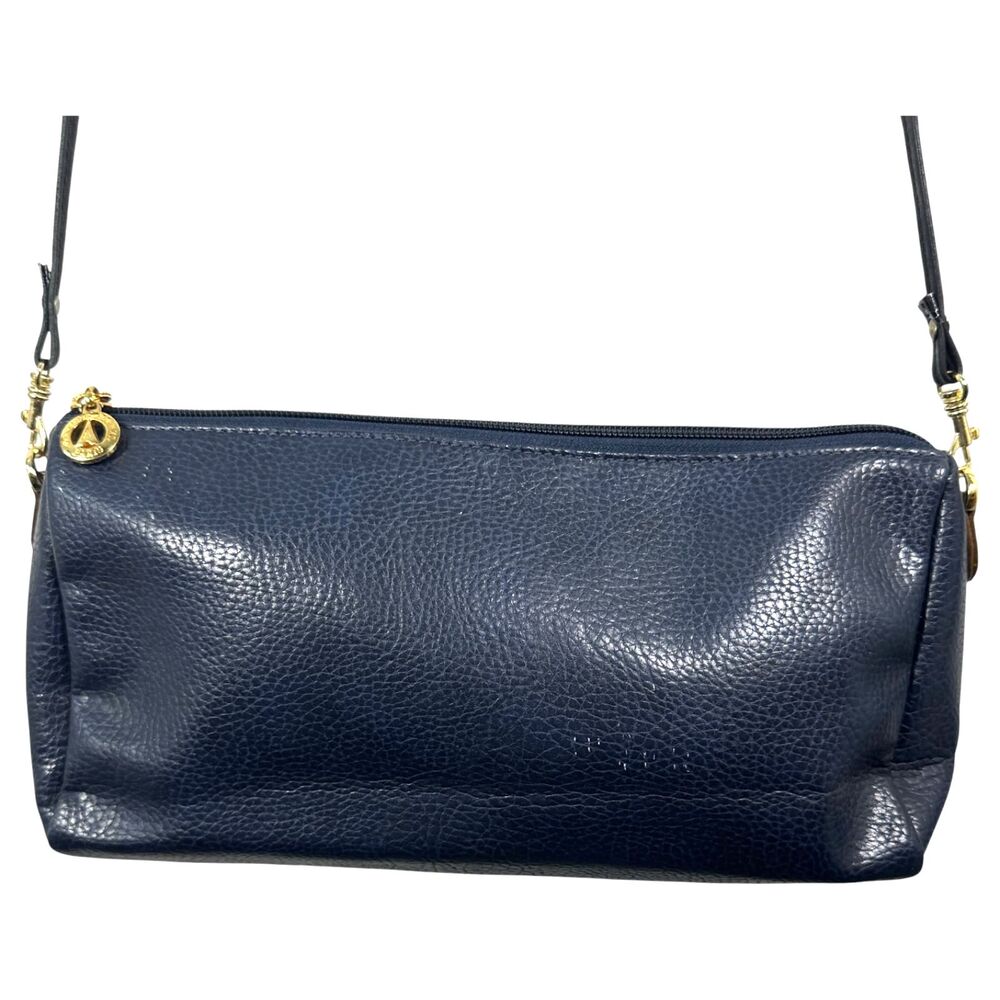 LA Tour Eiffel Paris Navy Blue Leather Crossbody